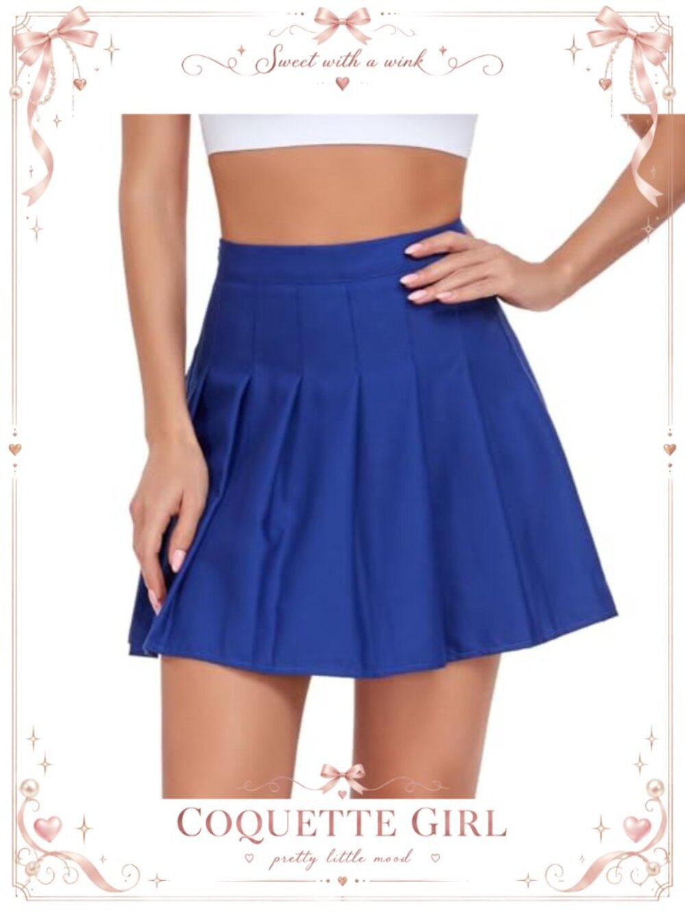 High Waisted Pleated Mini Skort Tennis Golf Athletic Skater